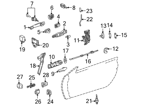 2001 Mercedes-Benz SLK320 Lock & Hardware Diagram