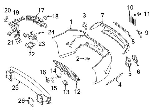 2019 Mercedes-Benz S560 Bumper & Components - Rear Diagram 6