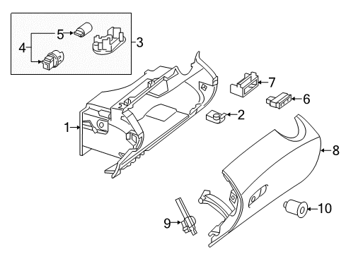 2018 Mercedes-Benz C43 AMG Glove Box Diagram