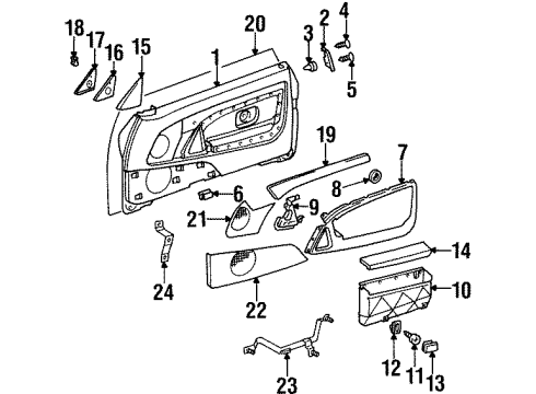 1997 Mercedes-Benz SL600 Speaker Bracket Diagram for 129-820-18-14