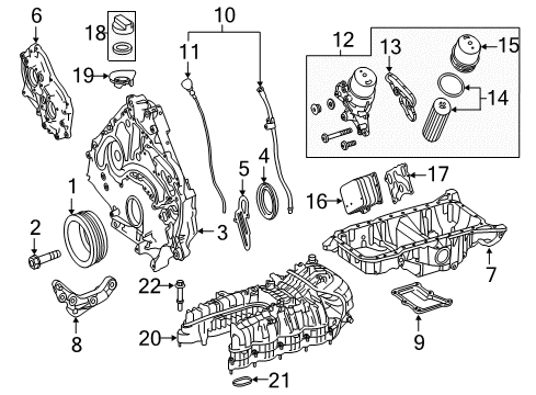 2014 Mercedes-Benz S63 AMG Engine Parts Diagram
