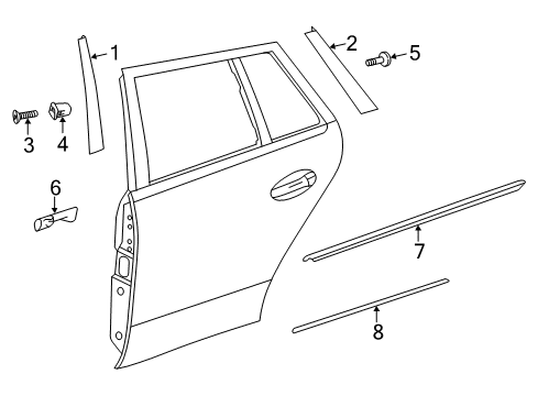 2016 Mercedes-Benz E350 Exterior Trim - Rear Door Diagram 2