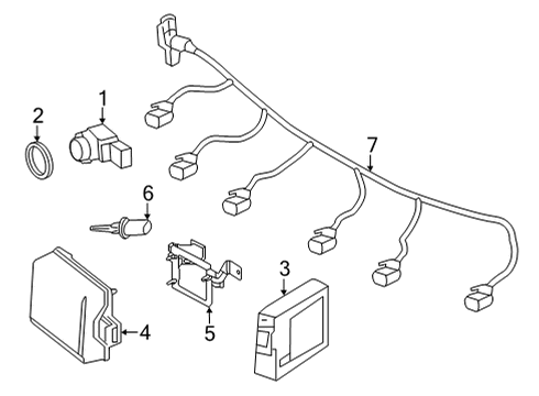 2024 Mercedes-Benz EQS 450 Parking Aid Diagram