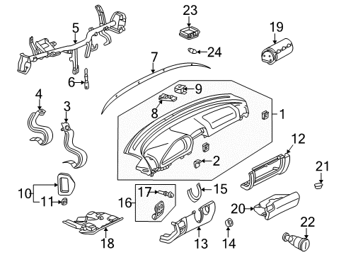 2002 Mercedes-Benz CLK320 Instrument Panel Diagram