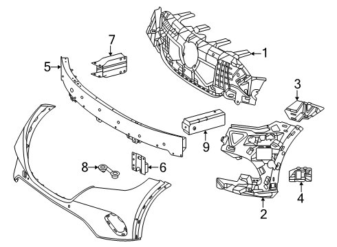 2025 Mercedes-Benz EQE 350+ SUV Bumper & Components - Front Diagram 4