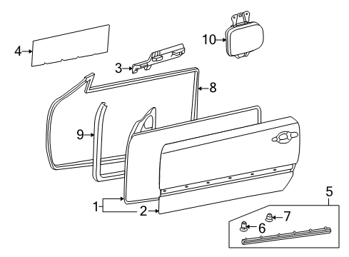 1999 Mercedes-Benz CLK320 Door & Components Diagram