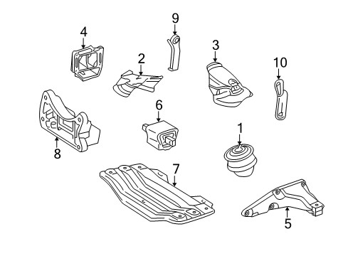 2006 Mercedes-Benz S350 Engine & Trans Mounting Diagram