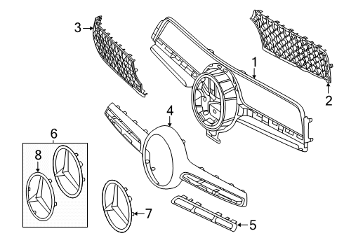2025 Mercedes-Benz GLE450e Grille & Components