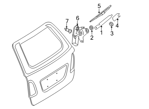 2012 Mercedes-Benz R350 Wiper & Washer Components - Body Diagram 2