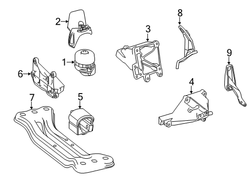 2012 Mercedes-Benz E550 Engine & Trans Mounting Diagram 2
