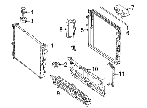 2020 Mercedes-Benz GLE580 Radiator & Components Diagram 3