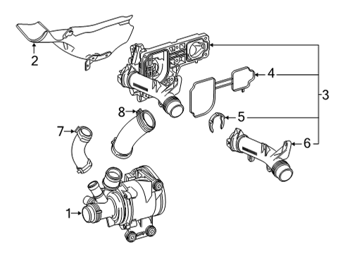 2022 Mercedes-Benz AMG GT 53 Water Pump Diagram