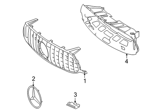 2020 Mercedes-Benz AMG GT 53 Grille & Components Diagram