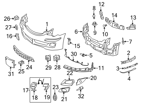 2007 Mercedes-Benz R500 Bumper & Components - Front Diagram