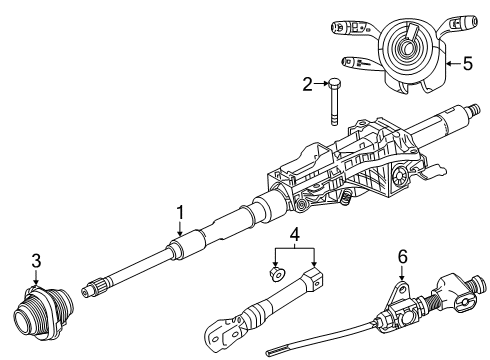 2019 Mercedes-Benz E53 AMG Steering Column Assembly Diagram