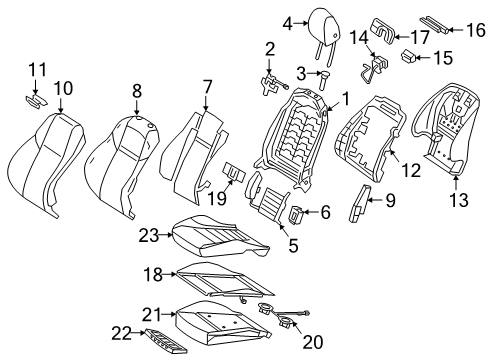 2025 Mercedes-Benz G63 AMG Driver Seat Components Diagram