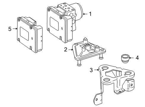2007 Mercedes-Benz S550 ABS Components Diagram