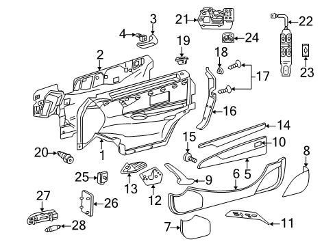 2003 Mercedes-Benz CL600 Interior Trim - Door Diagram