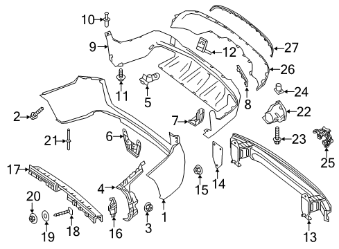 2019 Mercedes-Benz GLC43 AMG Bumper & Components - Rear Diagram