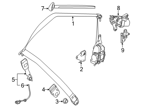 2019 Mercedes-Benz S560 Seat Belt - Body Diagram 2