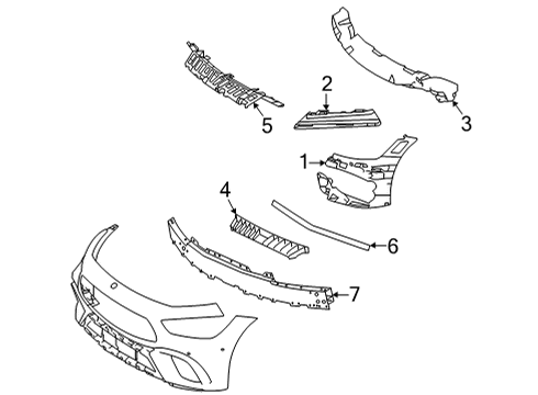 2020 Mercedes-Benz AMG GT 53 Bumper & Components - Front Diagram
