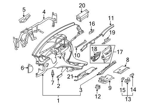 2009 Mercedes-Benz CL550 Instrument Panel Diagram