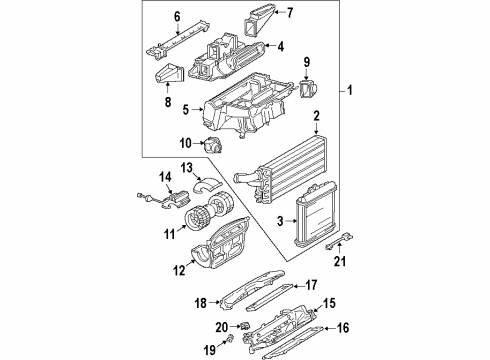 1991 Mercedes-Benz 300SL A/C Evaporator & Heater Components Diagram