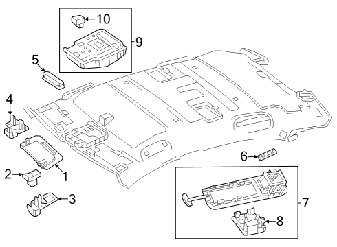 2024 Mercedes-Benz EQE 500 SUV Interior Trim - Roof Diagram 2