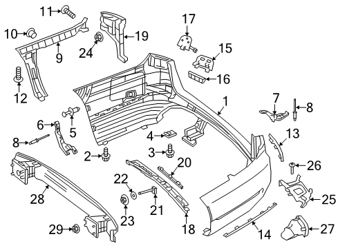 2018 Mercedes-Benz E400 Rear Bumper Diagram