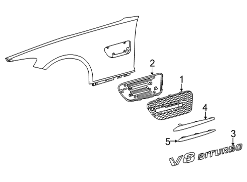 2019 Mercedes-Benz AMG GT C Exterior Trim - Fender Diagram