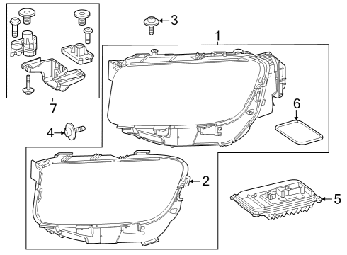2023 Mercedes-Benz GLB250 Headlamp Components Diagram