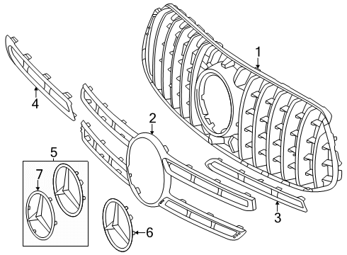 2024 Mercedes-Benz GLE450e Grille & Components Diagram 2
