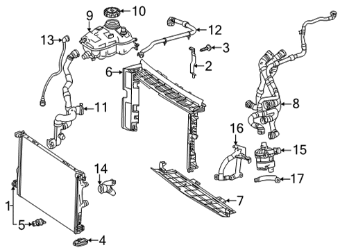 2021 Mercedes-Benz GLA35 AMG Radiator & Components Diagram 2