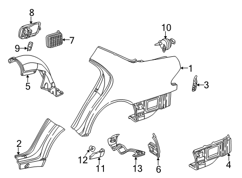 2002 Mercedes-Benz E430 Quarter Panel & Components