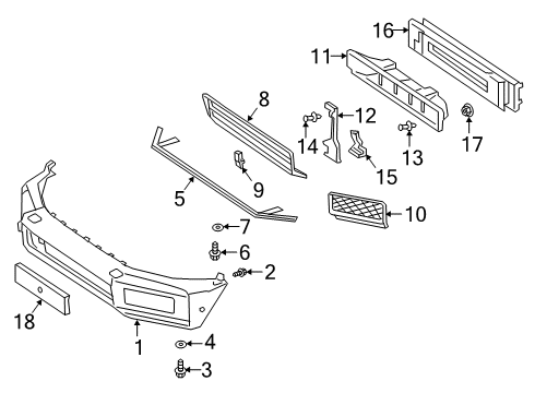 2024 Mercedes-Benz G550 Bumper & Components - Front Diagram