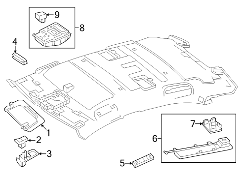 2025 Mercedes-Benz EQE 500 Interior Trim - Roof Diagram 2