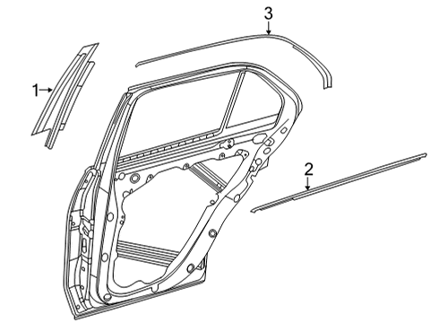 2025 Mercedes-Benz GLS450 Exterior Trim - Rear Door