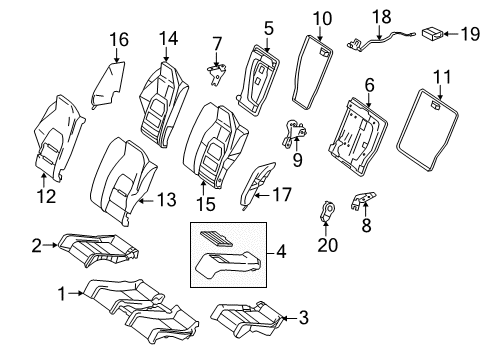 2015 Mercedes-Benz E550 Center Console Diagram for 207-840-23-74-9H23