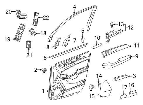 2016 Mercedes-Benz GLE450 AMG Interior Trim - Front Door Diagram