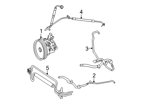 2009 Mercedes-Benz E320 P/S Pump & Hoses Diagram 2