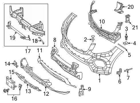 2017 Mercedes-Benz GLE43 AMG Bumper & Components - Front Diagram