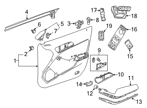 2014 Mercedes-Benz CLA250 Interior Trim - Front Door Diagram