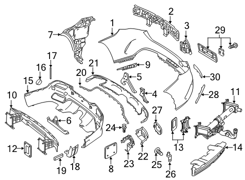 2019 Mercedes-Benz GLE43 AMG Bumper & Components - Rear Diagram
