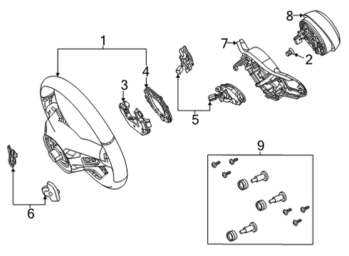 2021 Mercedes-Benz GLC300 Steering Wheel & Trim Diagram 4