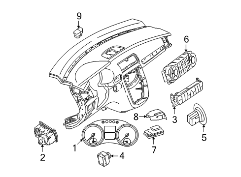 2006 Mercedes-Benz R500 A/C & Heater Control Units Diagram