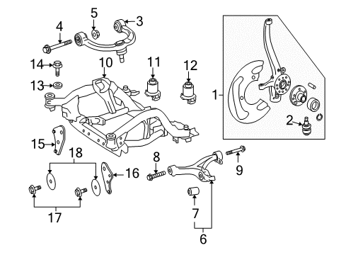 2008 Mercedes-Benz GL550 Knuckle Assembly Diagram for 164-330-23-20-39