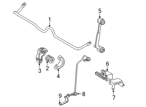 2003 Mercedes-Benz C320 Stabilizer Bar & Components Diagram 5