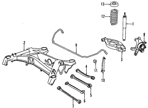 1984 Mercedes-Benz 300D Lower Control Arm - Rear Diagram