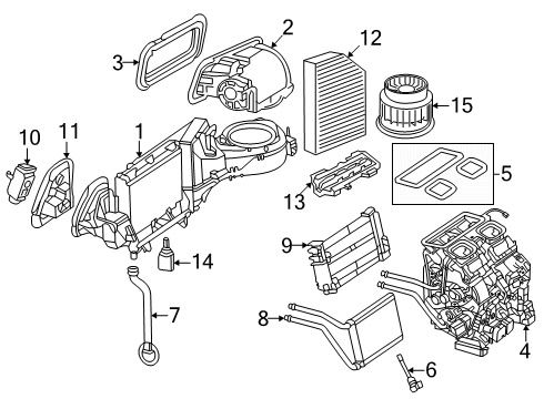 2025 Mercedes-Benz GLC63 AMG S E Performance A/C Evaporator & Heater Components