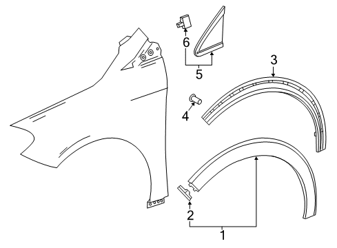 2017 Mercedes-Benz B250e Exterior Trim - Fender Diagram